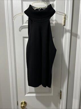 White House Black Market Black Sleeveless Turtleneck